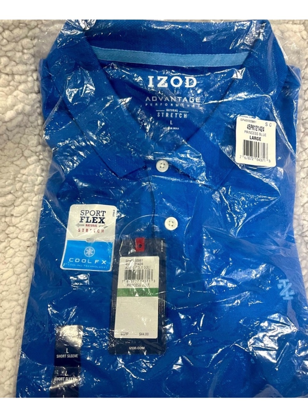 Izod Men’s Advantage Performance Polo - Royal Blue